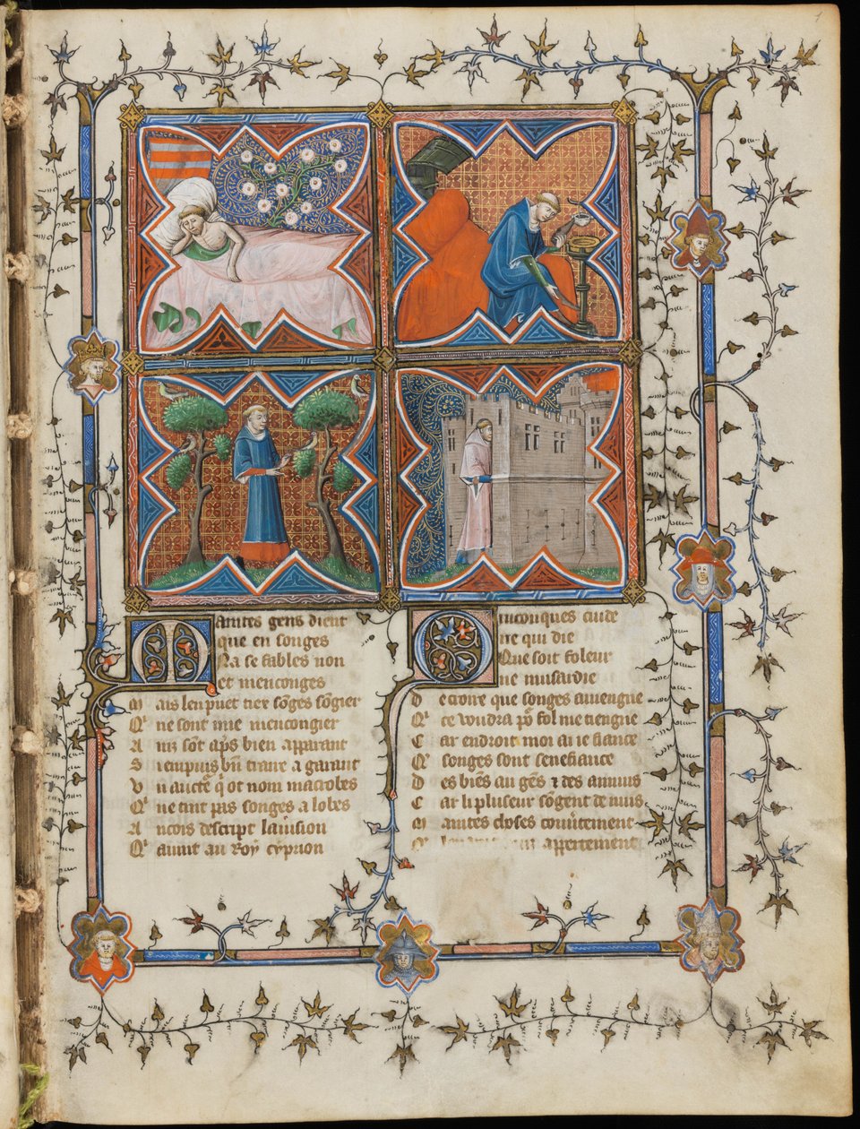 Miniatura de um manuscrito do Roman de la Rose por Guillaume de Lorris e Jean de Meun, 1353 de Master of the Rose novels