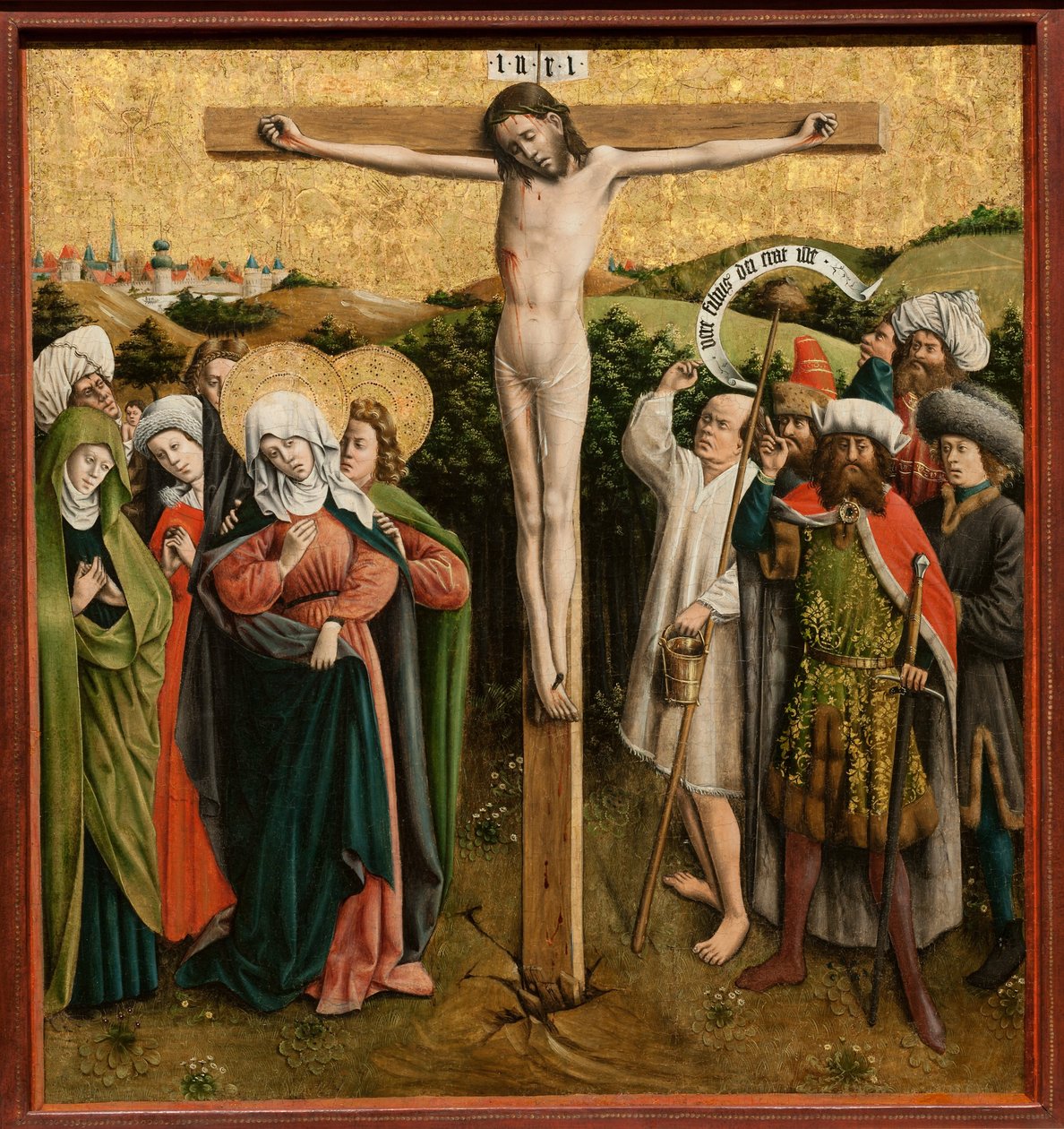Retábulo com A Paixão de Cristo, c. 1440 (óleo e ouro sobre madeira) de Master of the Schlägl Altarpiece