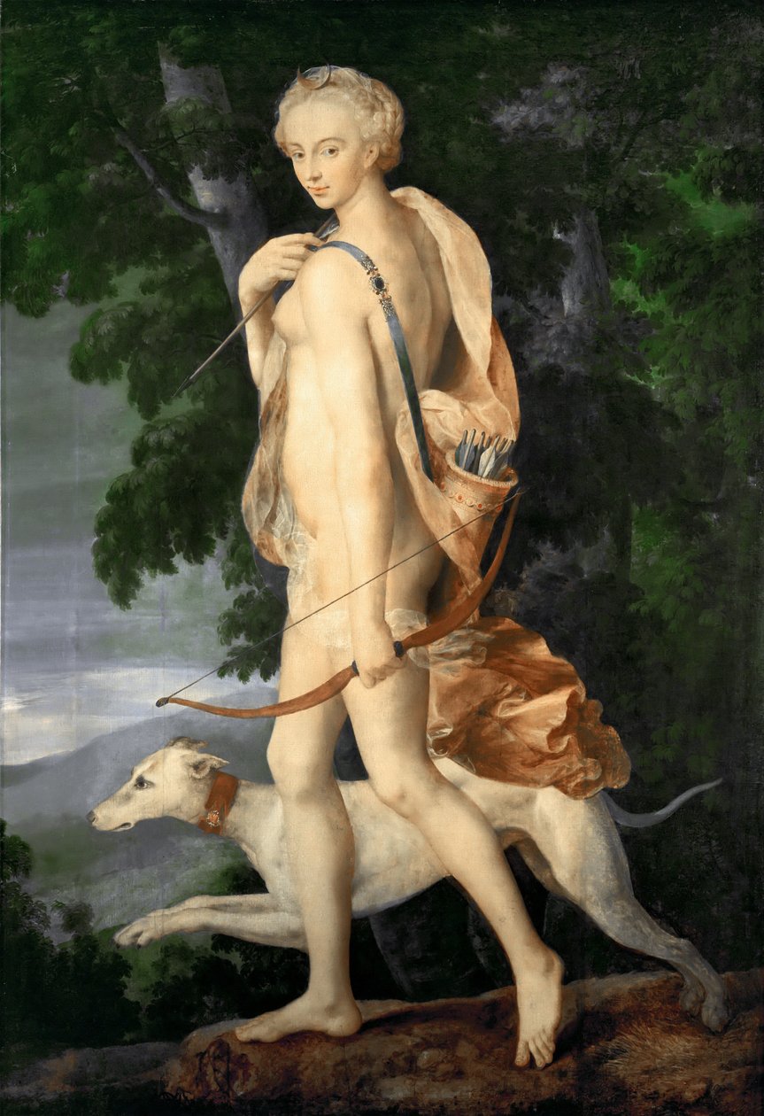 Diana, a caçadora de Master of the School of Fontainebleau