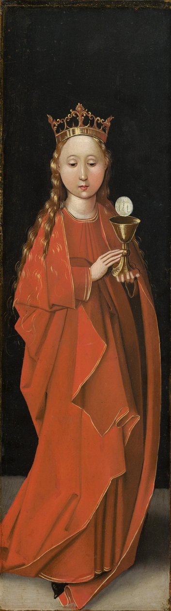 Santa Bárbara [asa esquerda exterior], c. 14801490. de Master of the Starck Triptych
