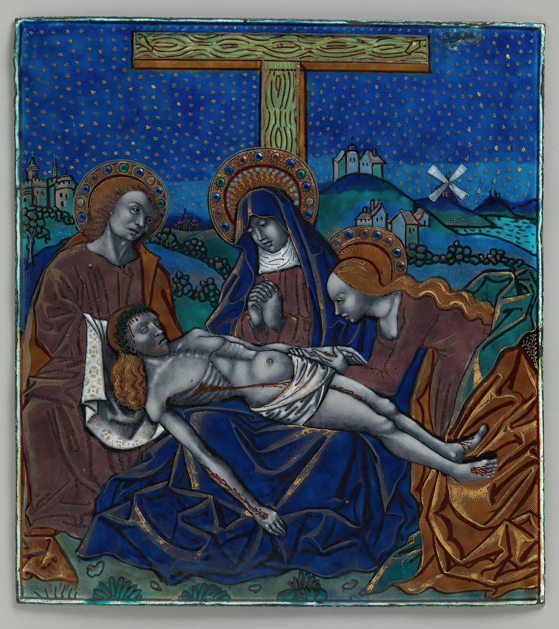 Painel Tríptico com Pietá, francês, séculos XV-XVIII. de Master of the Triptych of Louis