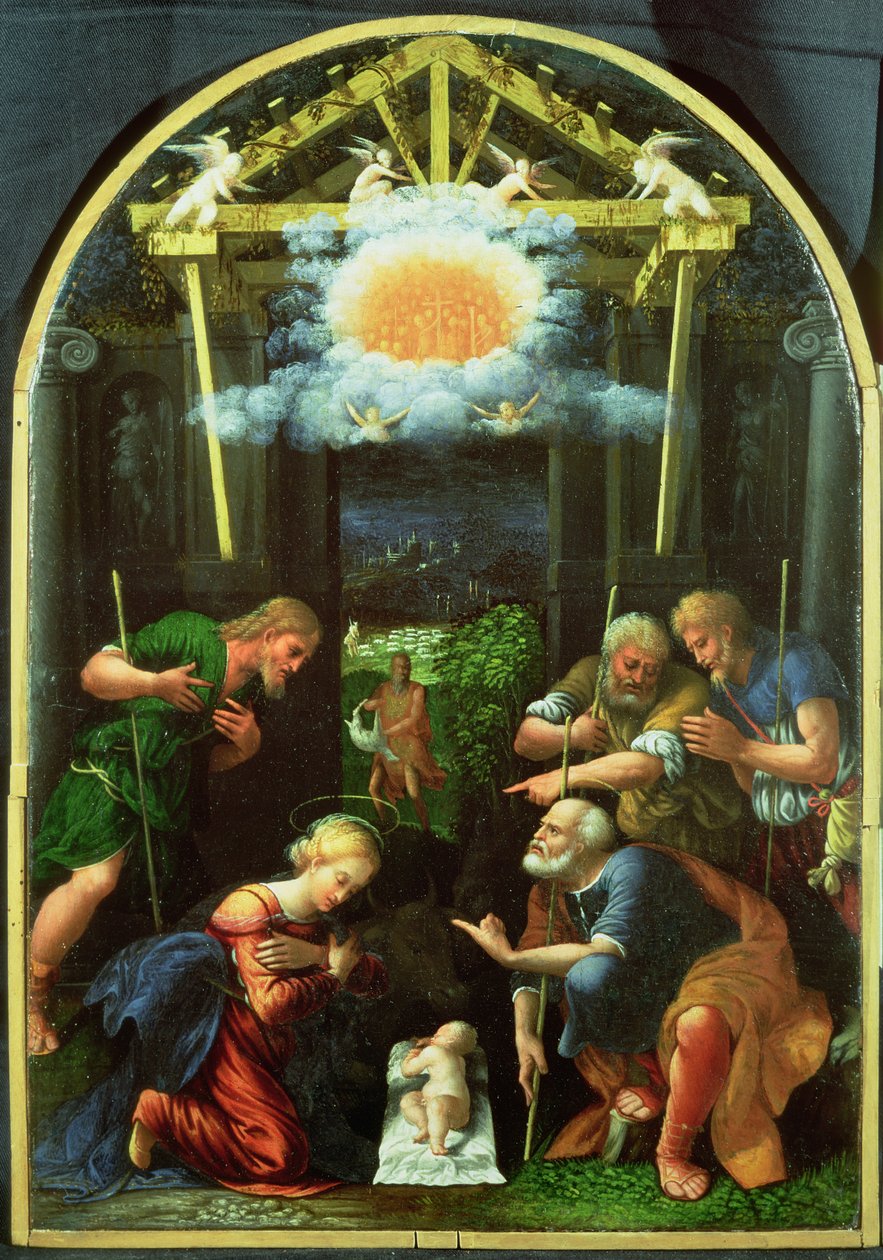 A Adoração dos Pastores (óleo sobre painel) de Master of the Twelve Apostles