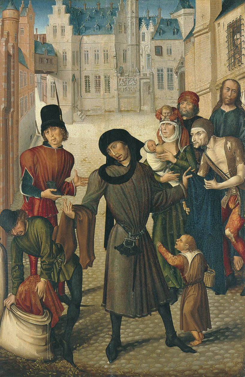 Vestindo os nus de Master of the View of St. Gudule