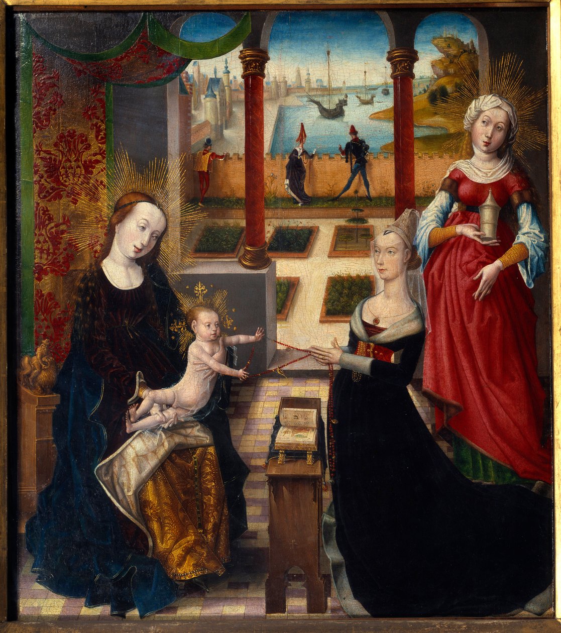 Virgem e Santa Maria Madalena Pintura do Mestre da Vista de Sainte-Gudule (século XV) (ec.flam.) 1475 Museu de Belas Artes de Liège de Master of the View of St. Gudule
