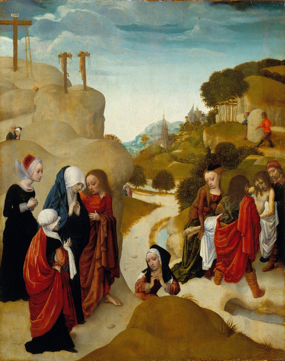 Sepultura de Cristo, c.1490 (óleo sobre painel) de Master of the Virgo Inter Virgines