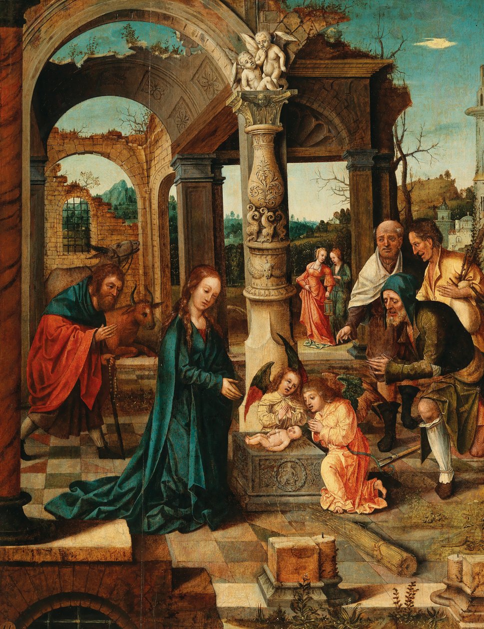 Mestre Von Groote - Adoração pelos pastores de Master of the von Groote Adoration