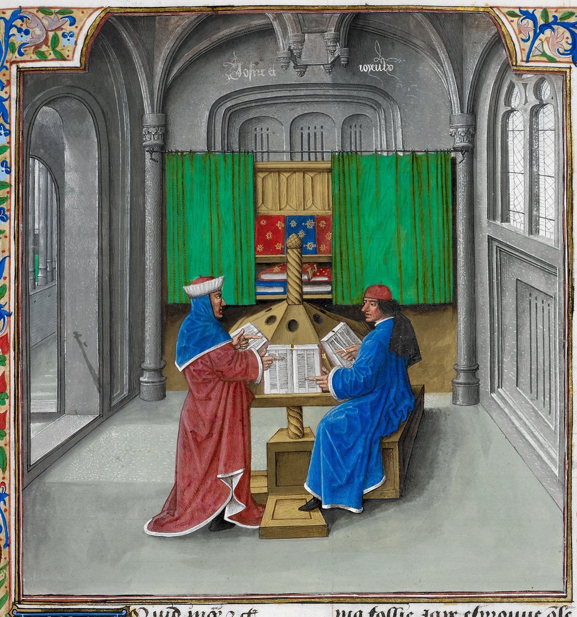 Boccaccio e Petrarca De: As aventuras de homens ilustres de Giovanni Boccaccio de Master of the White inscriptions