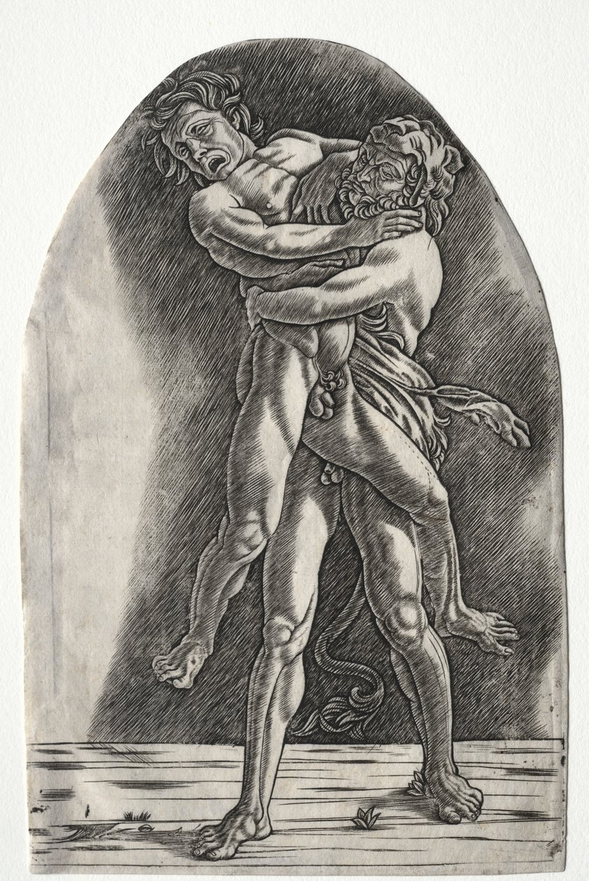 Hércules e Anteu, c.1510. de Master of the Year 1515