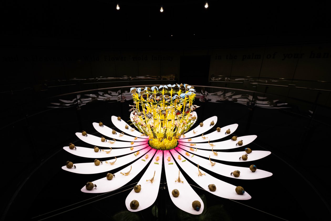 Equinox, 2021 (Acrílico, Circuitos eléctricos, Hidráulica, Laca, Motor, Pintura, Resina reciclada, Aço) de Mat Collishaw