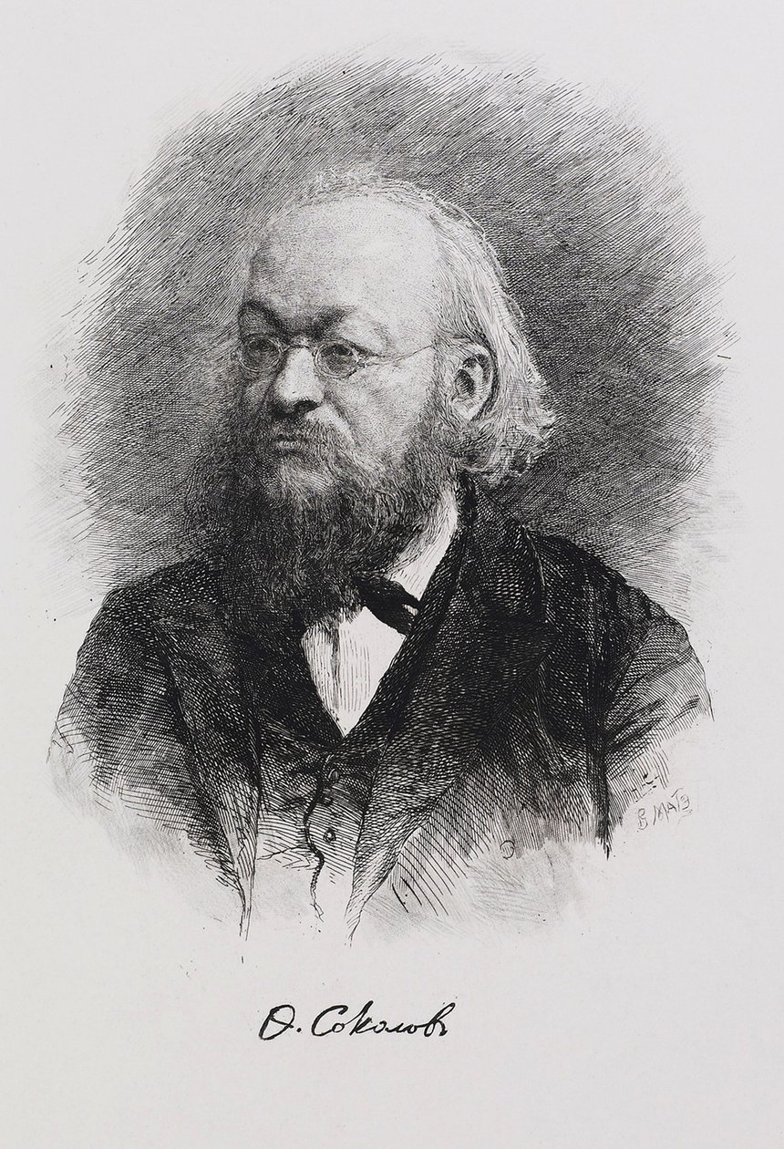 Retrato do historiador Fyodor Fyodorovich Sokolov 1841-1909, década de 1900 de Mate