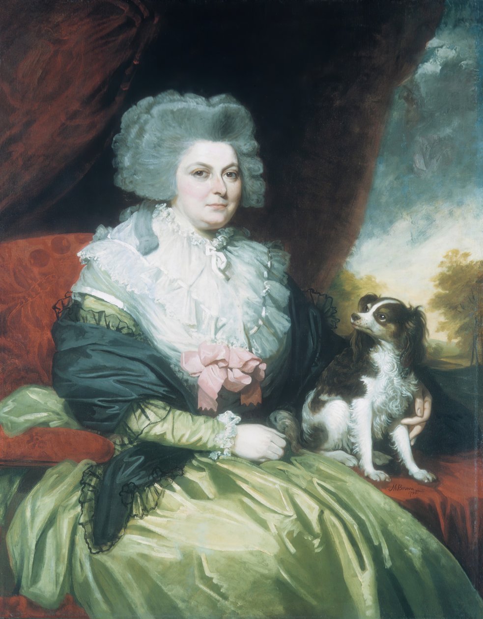 Senhora com um cachorro, 1786. de Mather Brown