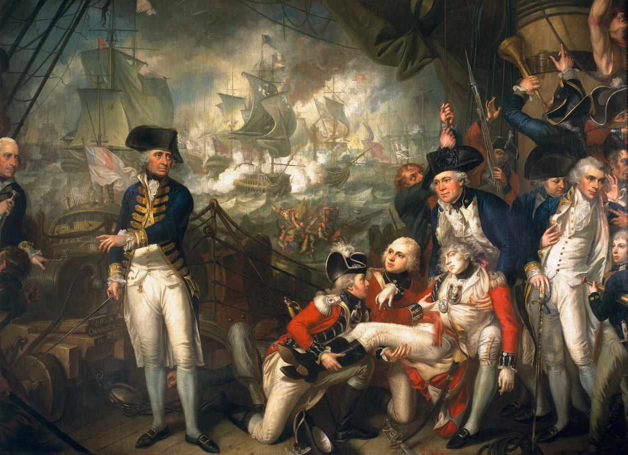 Lord Howe no convés do "Queen Charlotte de Mather Brown