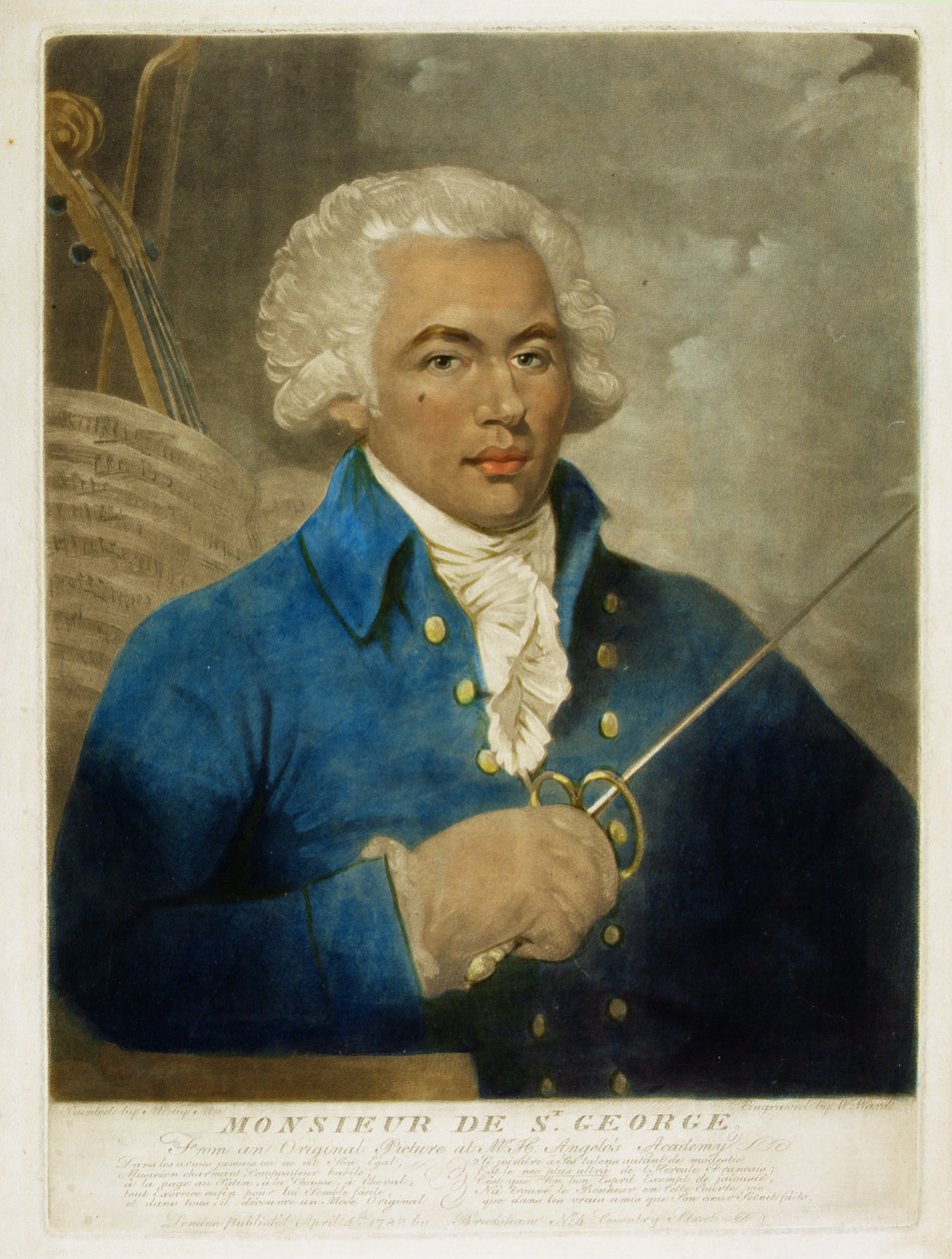 Monsieur de St. George, gravado por W. Ward, 1788 de Mather Brown