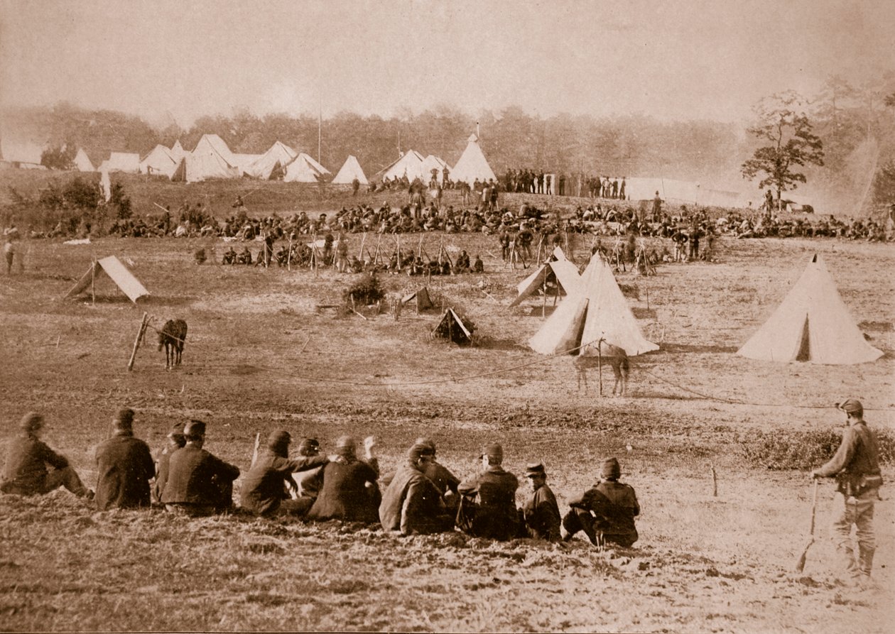 Acampamento dos prisioneiros confederados, 1861-65 de Mathew B. Brady