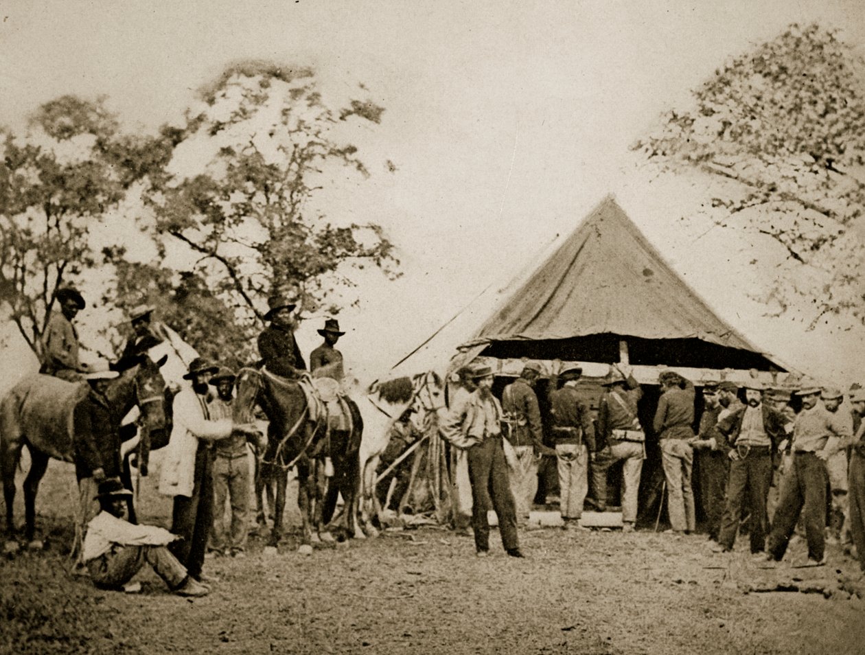 Preenchendo suas cantinas, 1861-65 de Mathew B. Brady