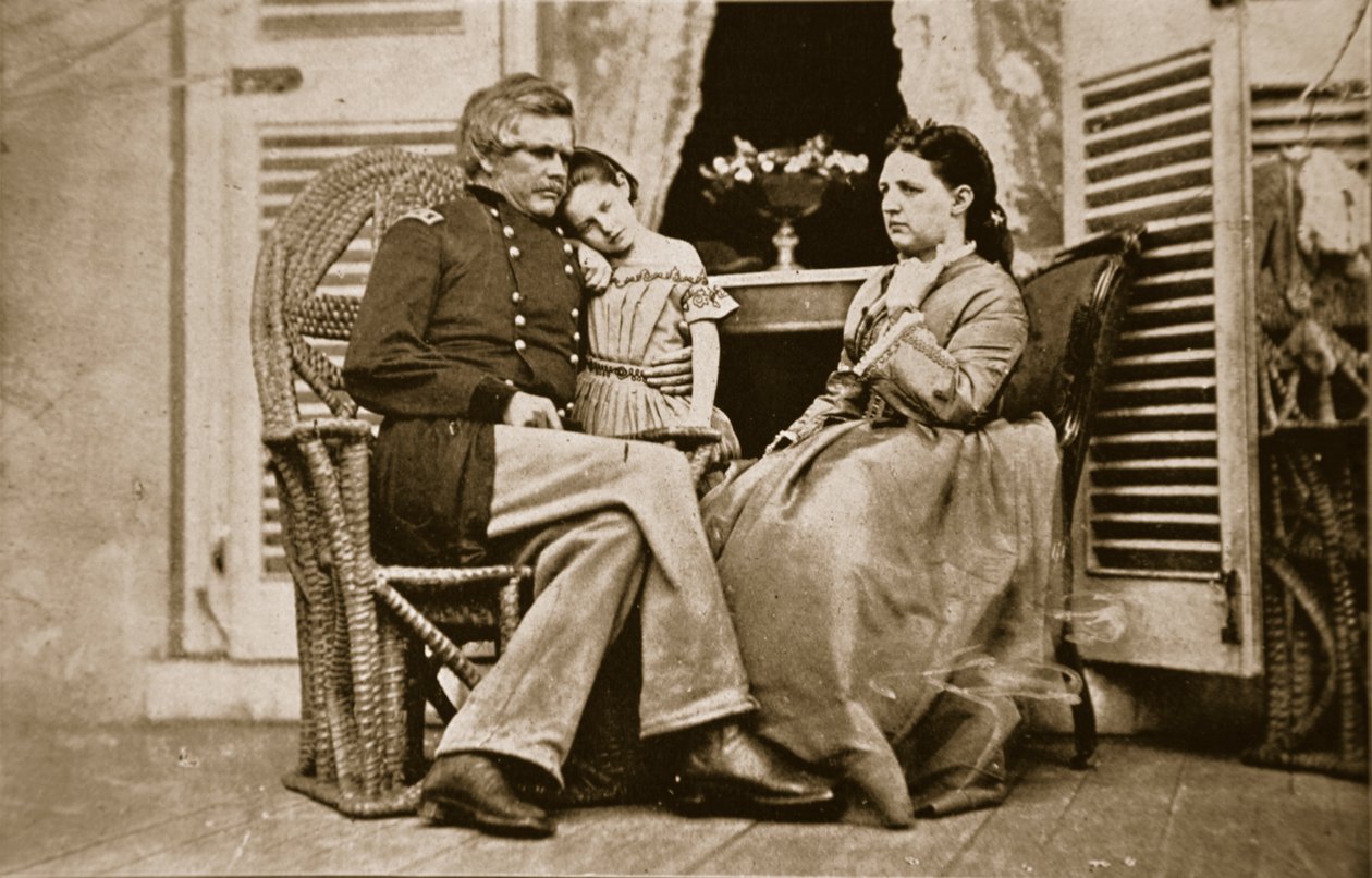 General EOC Ord com sua esposa e filha, 1861-65 de Mathew B. Brady