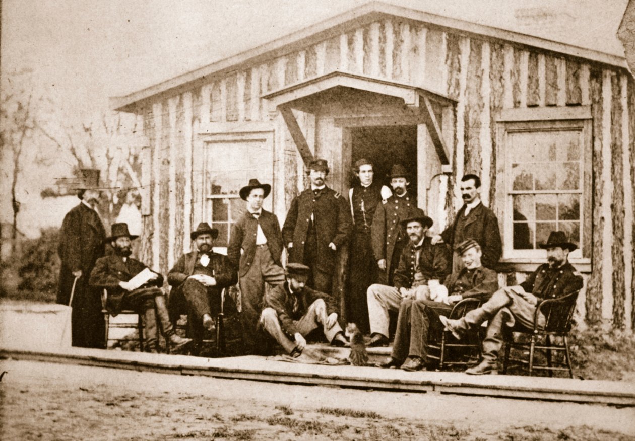 Oficiais da equipe de Grant, City Point, Virgínia, 1864 de Mathew B. Brady