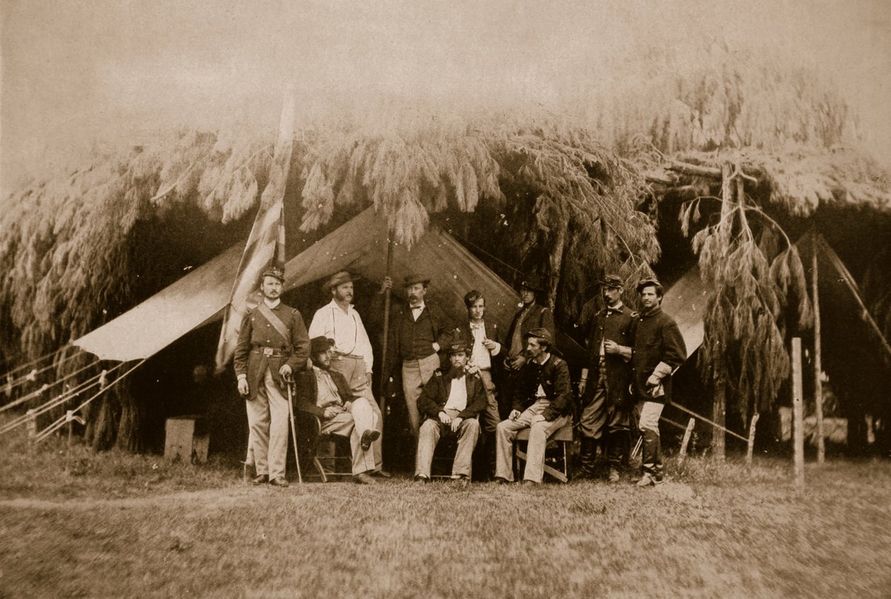 Oficiais do 4º Voluntários de Nova York, 1861-65 (foto sépia) de Mathew B. Brady