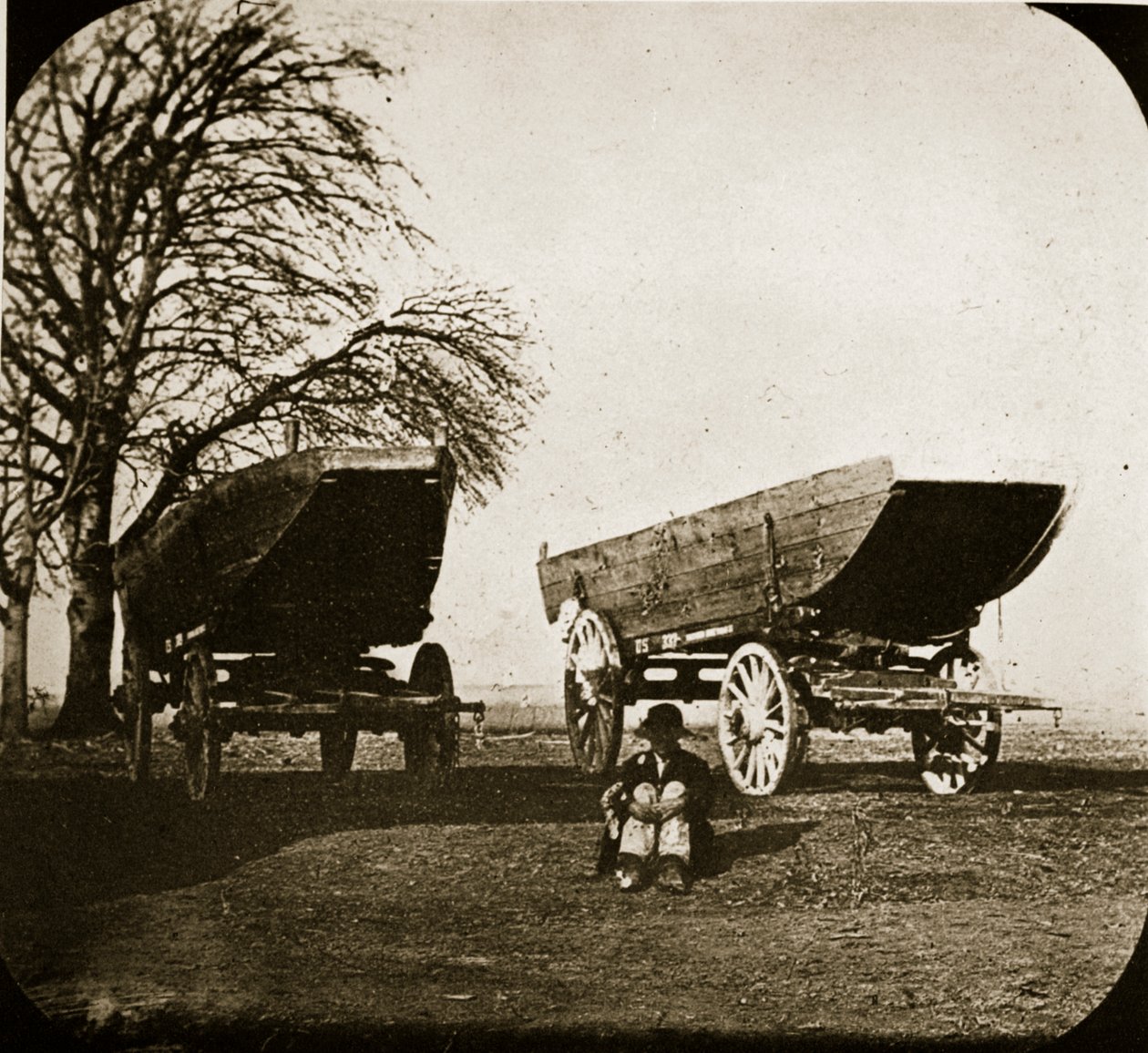 Barco do pontão nas rodas, 1861-65 de Mathew B. Brady