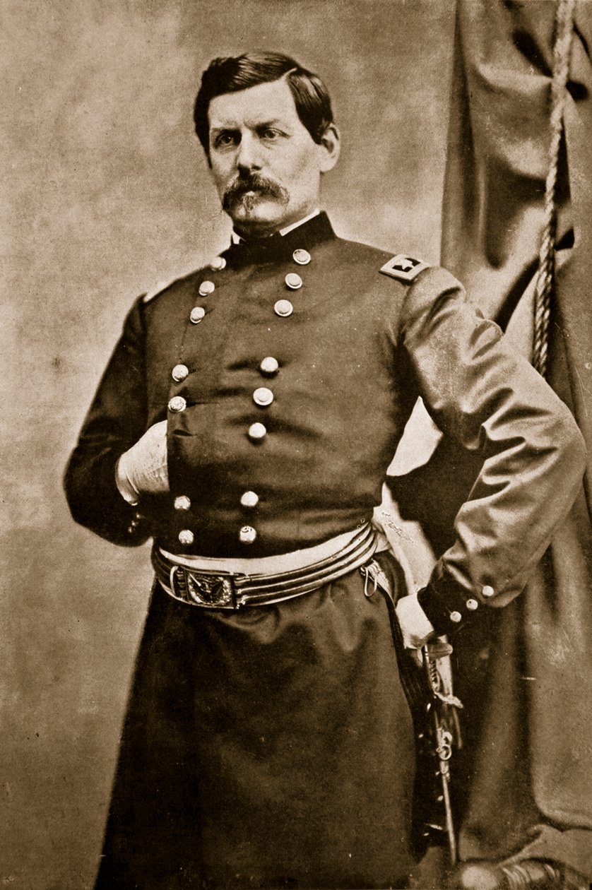Retrato do General George B. McClellan, 1861-65 (foto sépia) de Mathew B. Brady