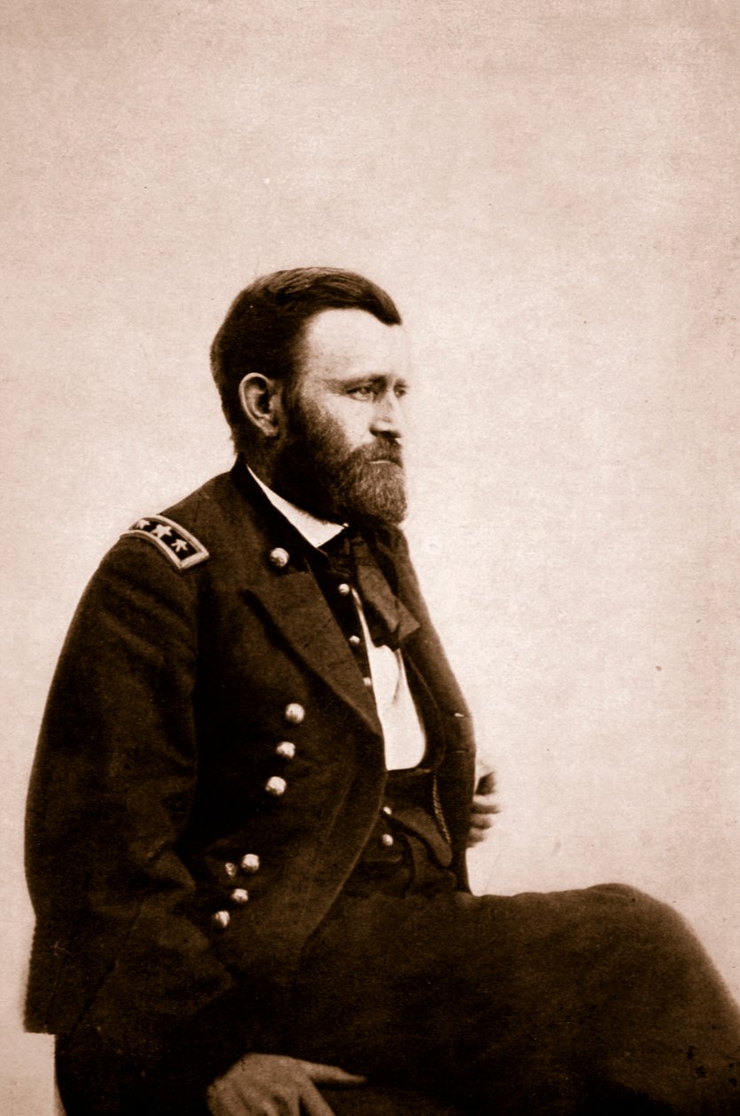 Retrato do General Ulysses Grant, 1861-65 (foto sépia) de Mathew B. Brady