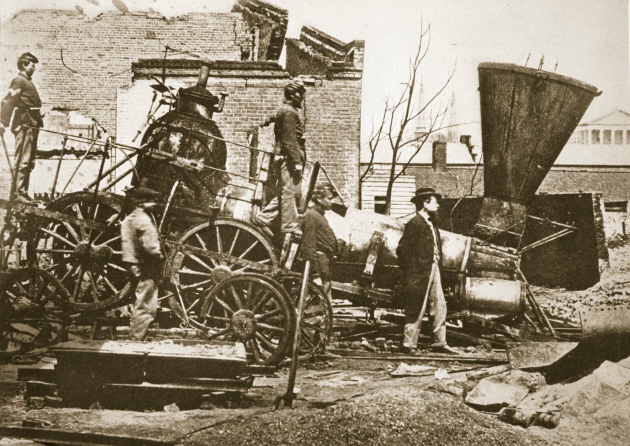 Ruínas em Richmond, Virgínia, 1865 de Mathew B. Brady