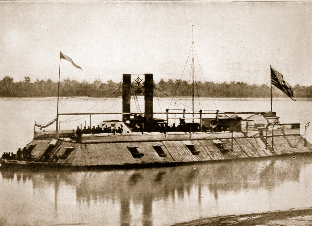 O primeiro Gunboat Ironclad construído na América, 1861 de Mathew B. Brady