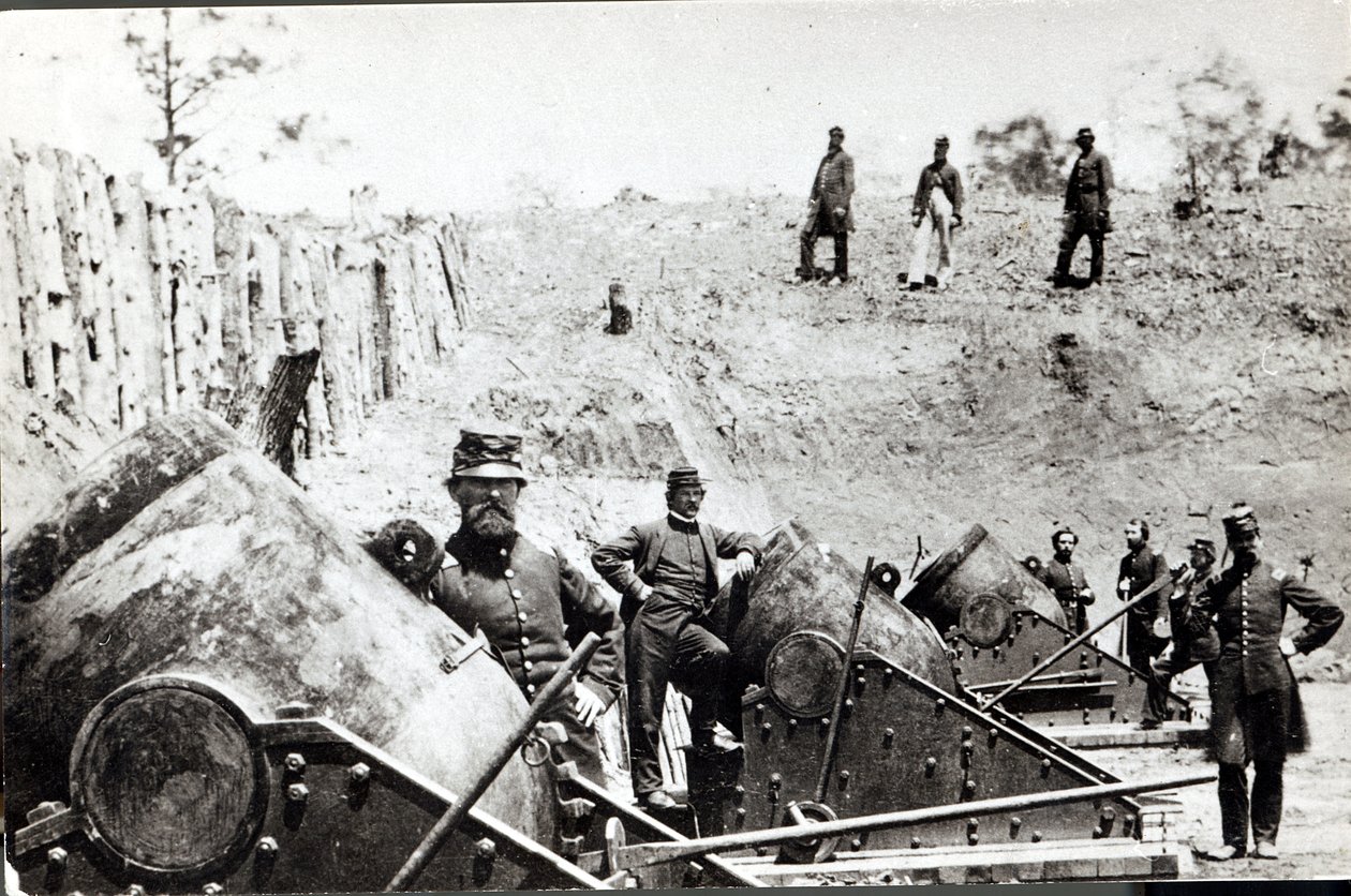 Bateria No.4 perto de Yorktown, 1862 de Mathew B. Brady