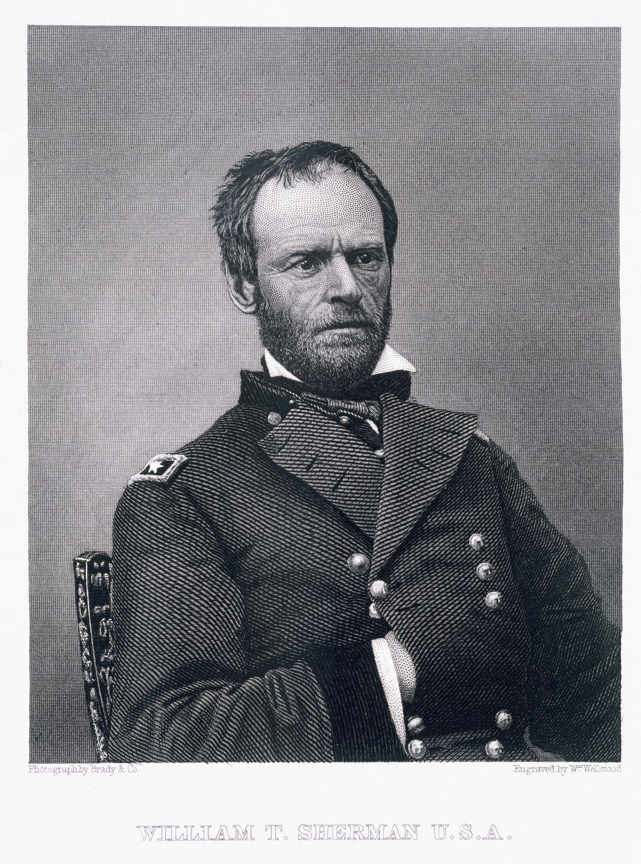 General William Tecumseh Sherman, gravado após uma fotografia de William Wellstood (1819-1900) de Mathew B. Brady