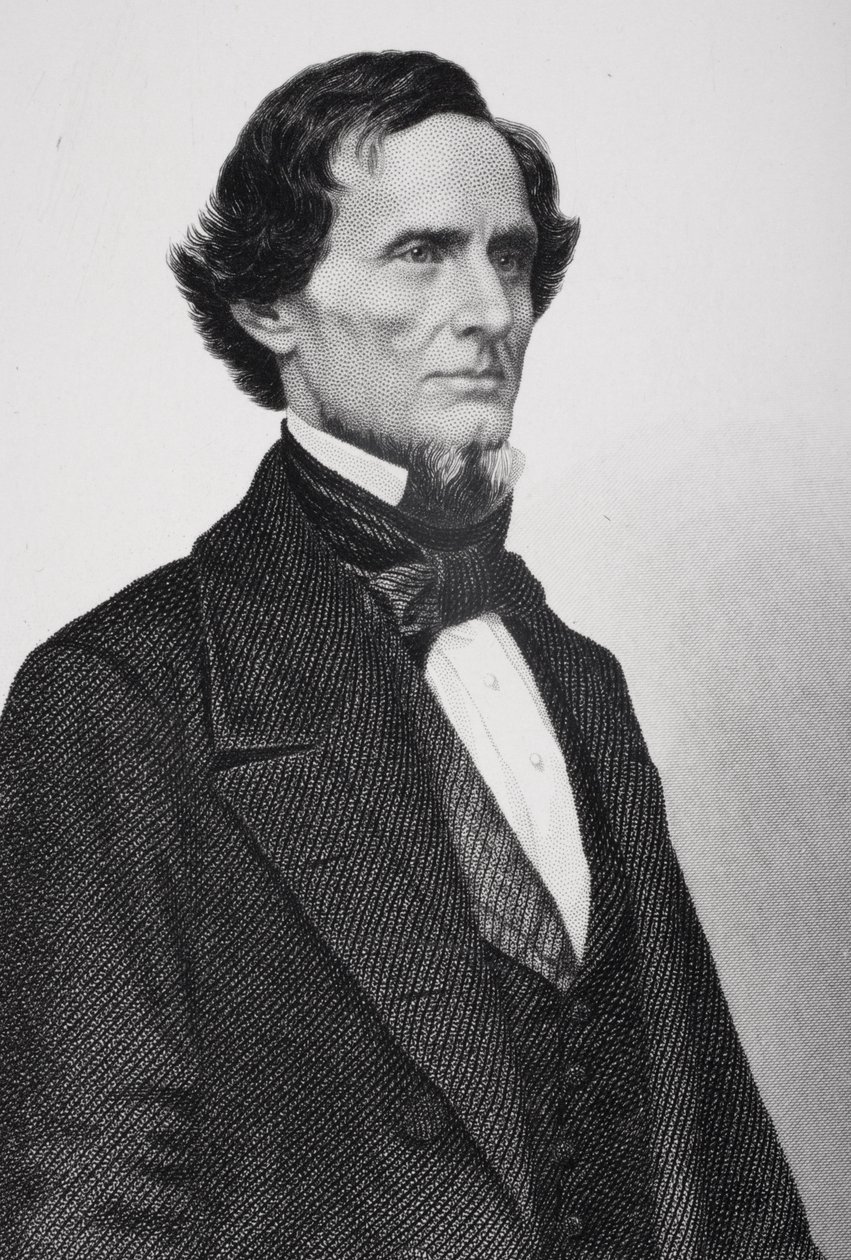 Retrato de Jefferson Davis (1808-1889) (detalhe de 254703) de Mathew B. Brady