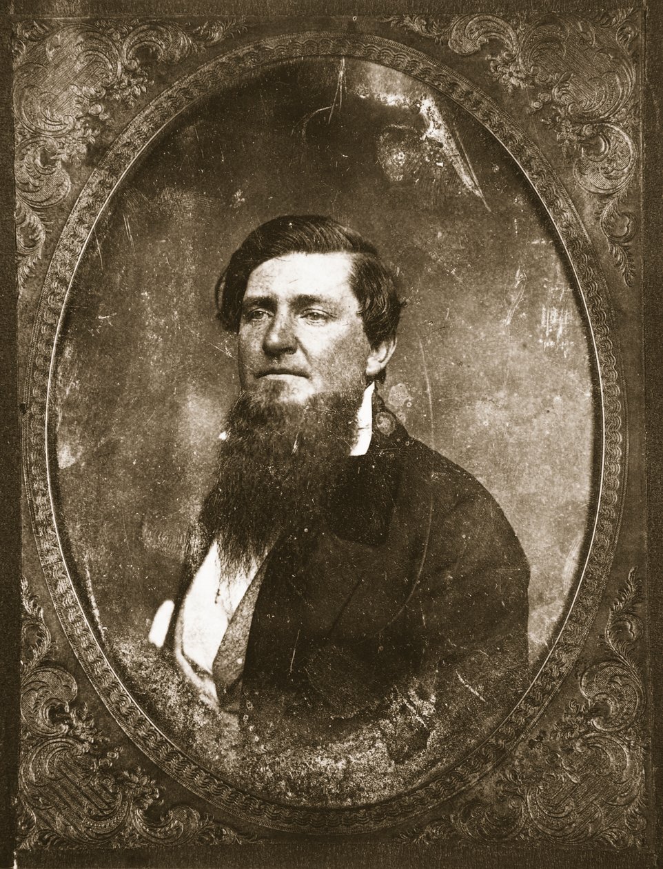Homem barbudo não identificado (photogravure) de Mathew B. Brady