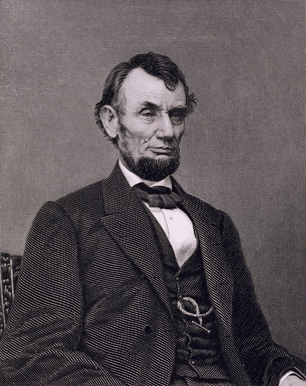 Abraham Lincoln, gravado a partir de uma fotografia de William G. Jackman (gravura) de Mathew (after) Brady