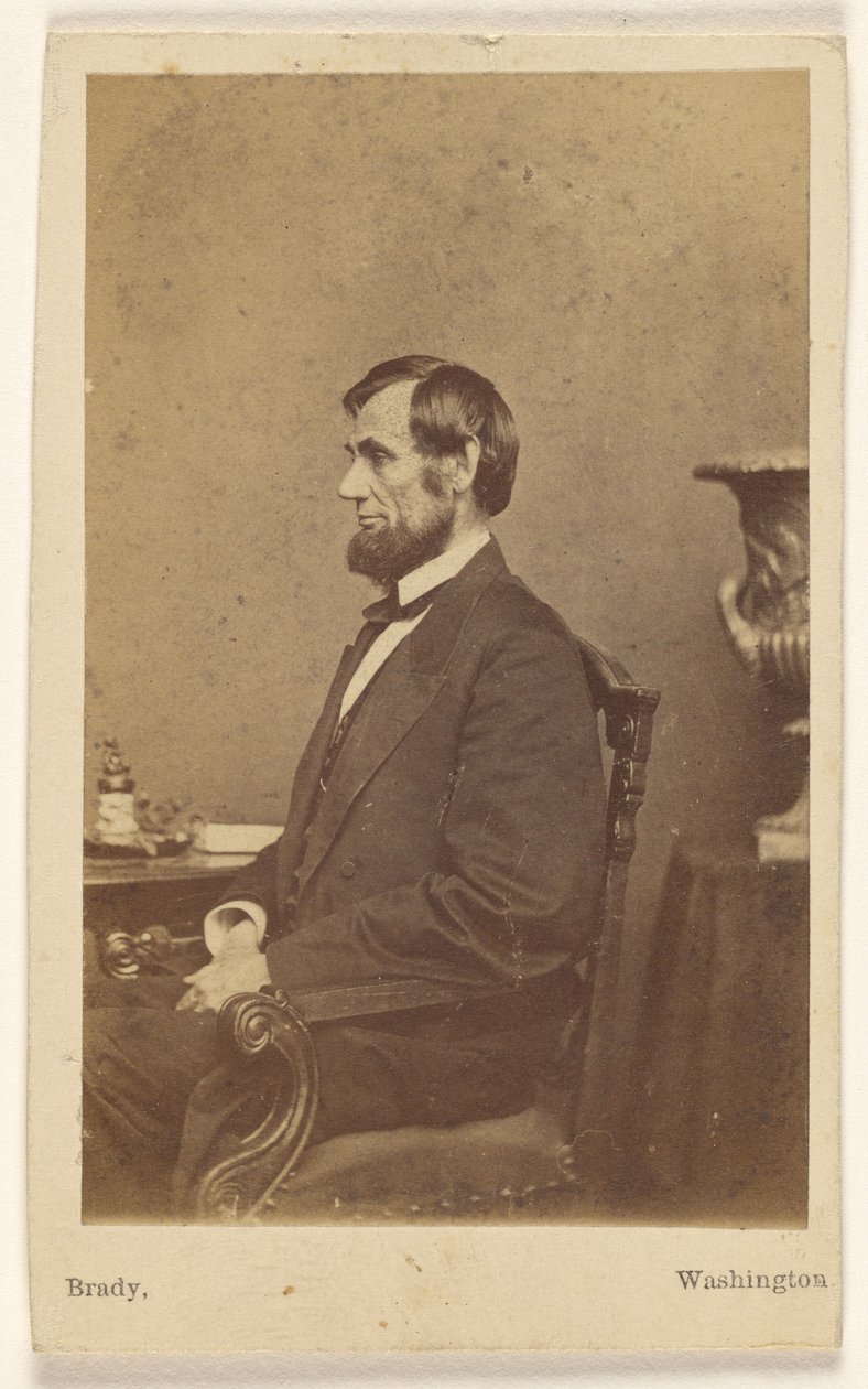 [Abraham Lincoln sentado, de perfil] de Mathew B. Brady