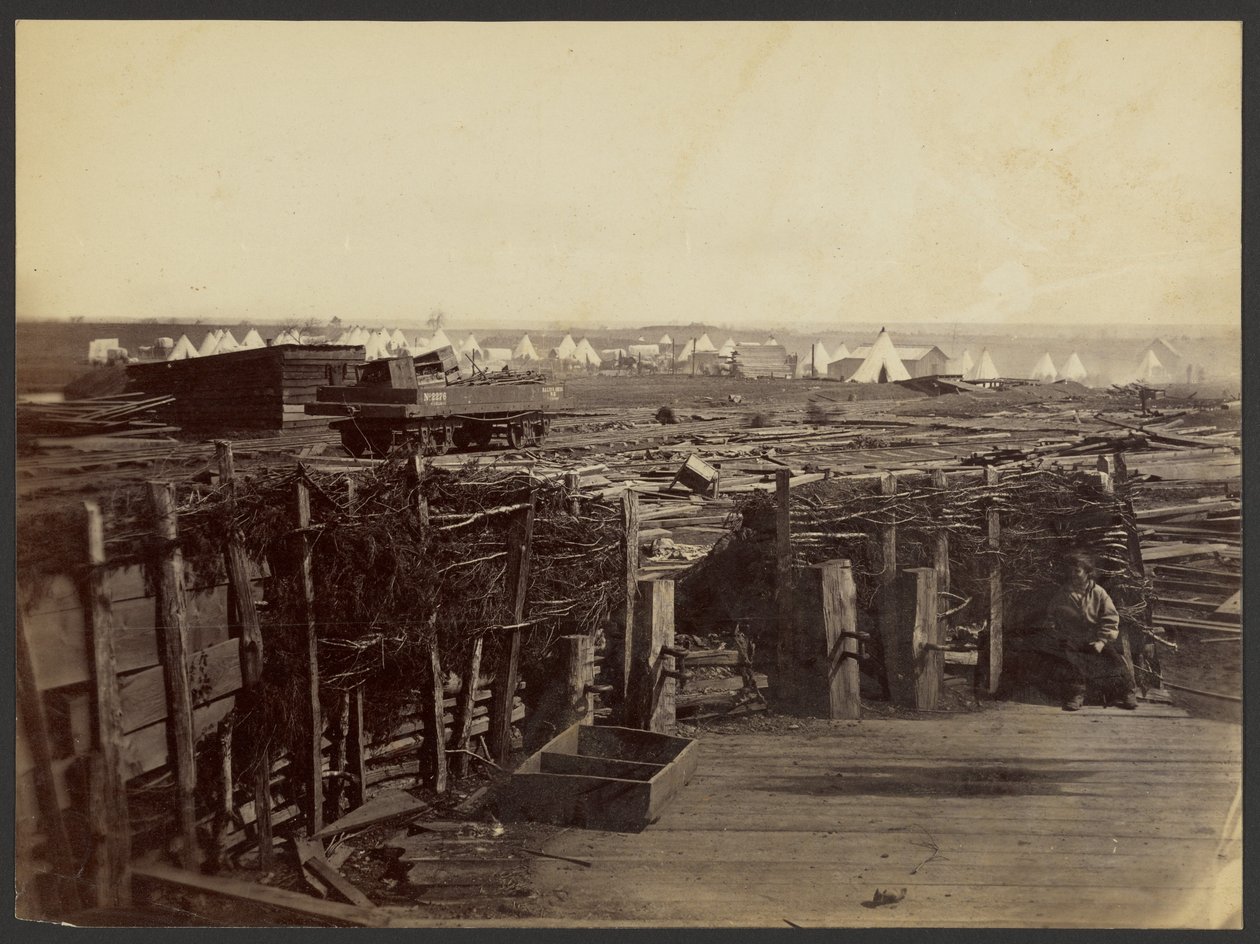 [Fortificações, Manassas, ocupadas pela 13ª Mass.] de Mathew B. Brady