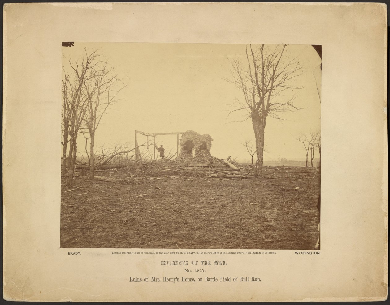 Ruínas da casa da Sra. Henry, no campo de batalha de Bull Run de Mathew B. Brady