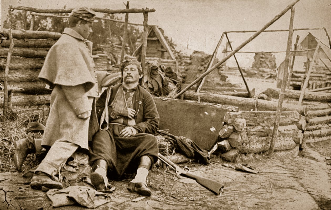 Um ferido Zouave, 1861-65 de Mathew B. Brady