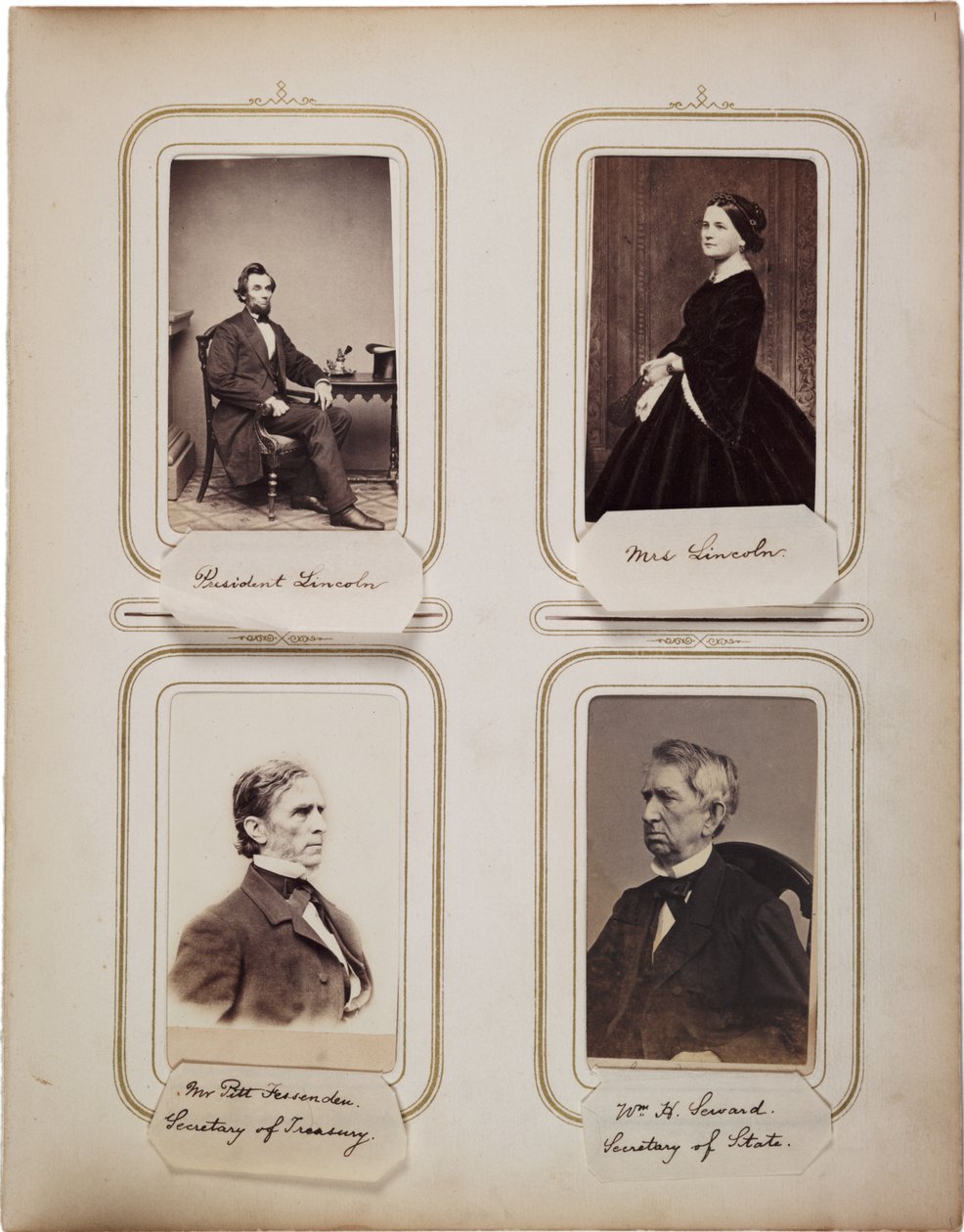 Álbum de 200 cartes de visite, a maioria por Brady, c.1865 (foto de sepia) de Mathew B. Brady