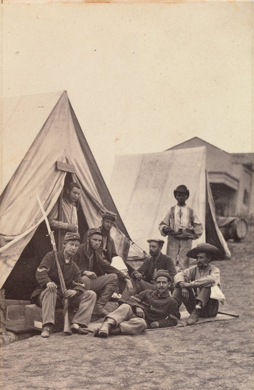 [Camp Scene with Soldiers of the 22nd New York State Militia, Harper