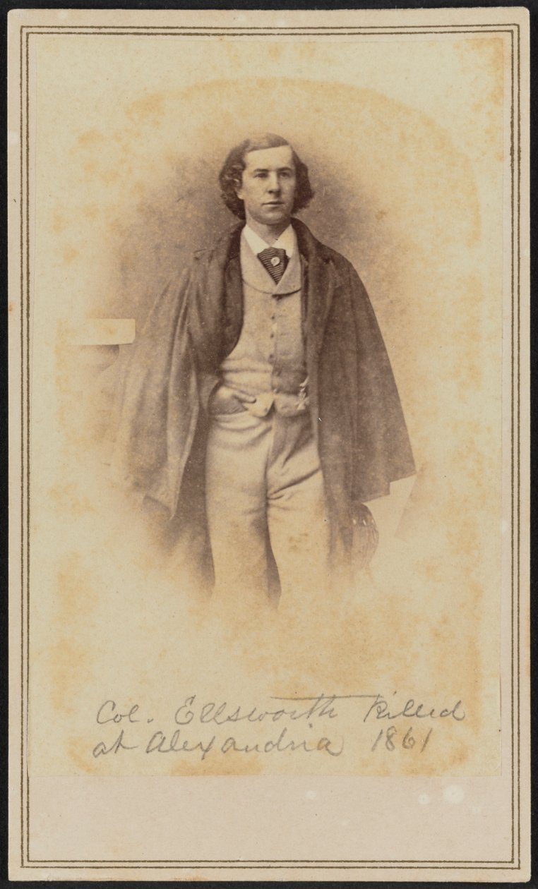 Carte-de-visite retrato do Cel. Elmer Ephraim Ellsworth, 1861. de Mathew Brady