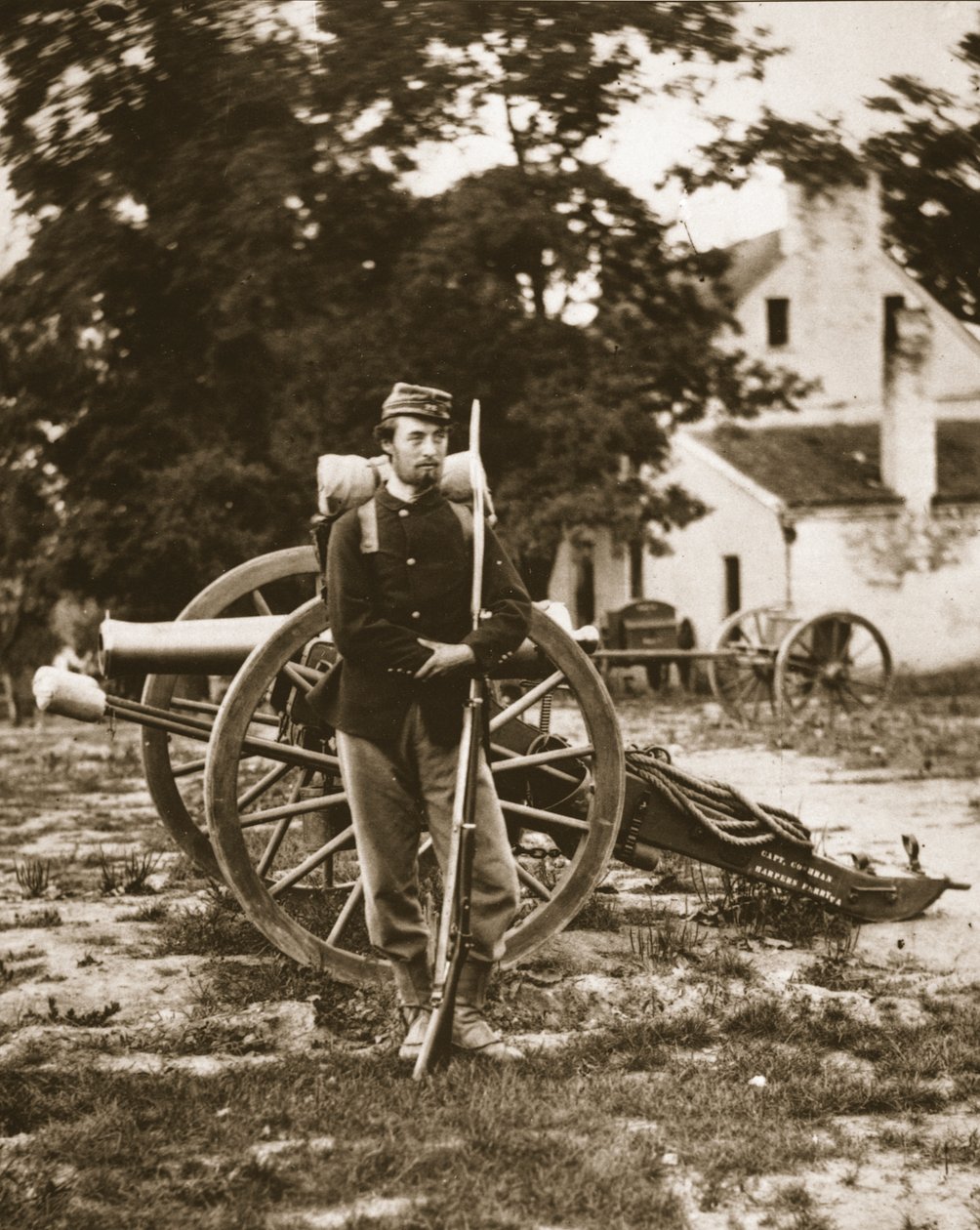 DWC Arnold, um soldado do Exército da União, perto de Harper&39;s Ferry, Virginia, 1861 (fotogravura) de Mathew B. Brady