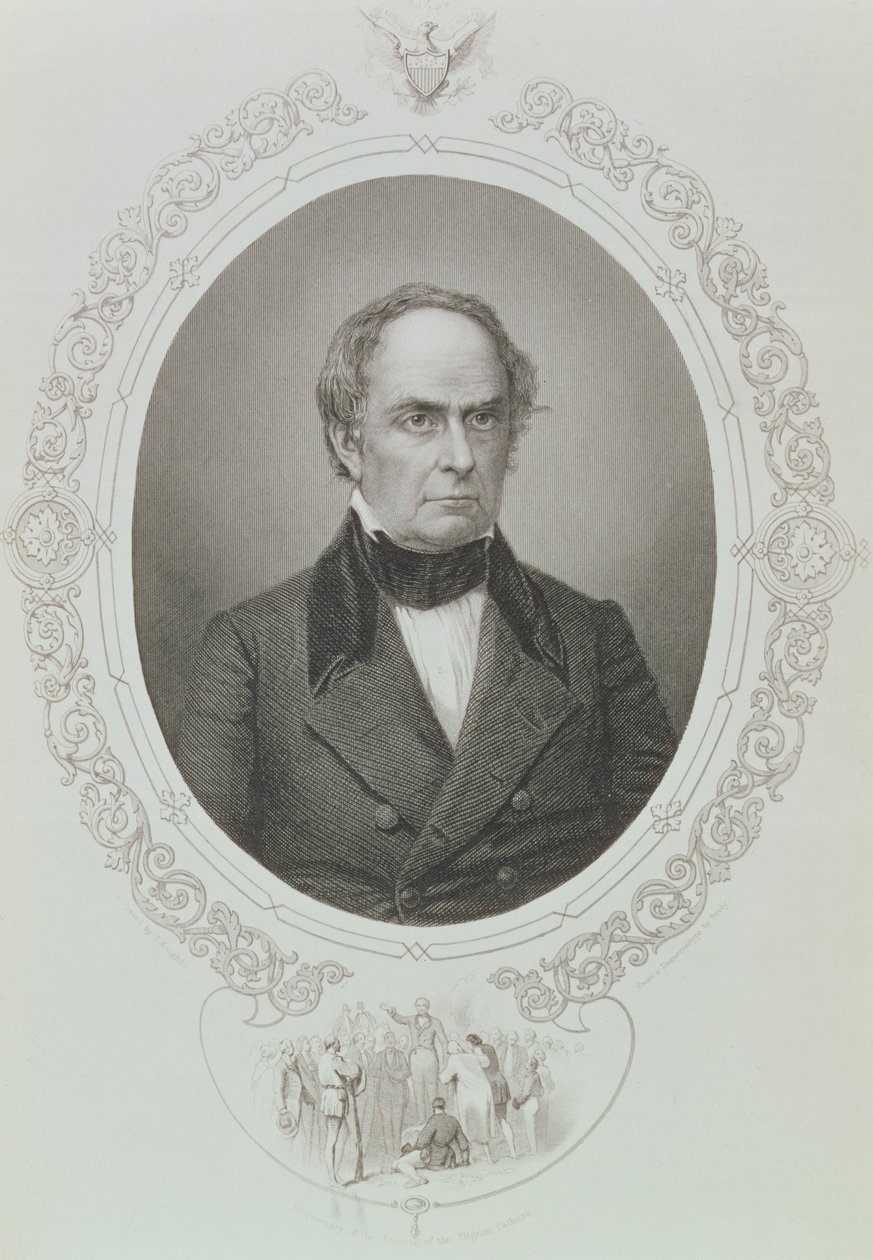 Daniel Webster, de "A História dos Estados Unidos", vol. II, de Charles Mackay, gravado por T. Knight de um daguerreótipo (gravura) de Mathew B. Brady