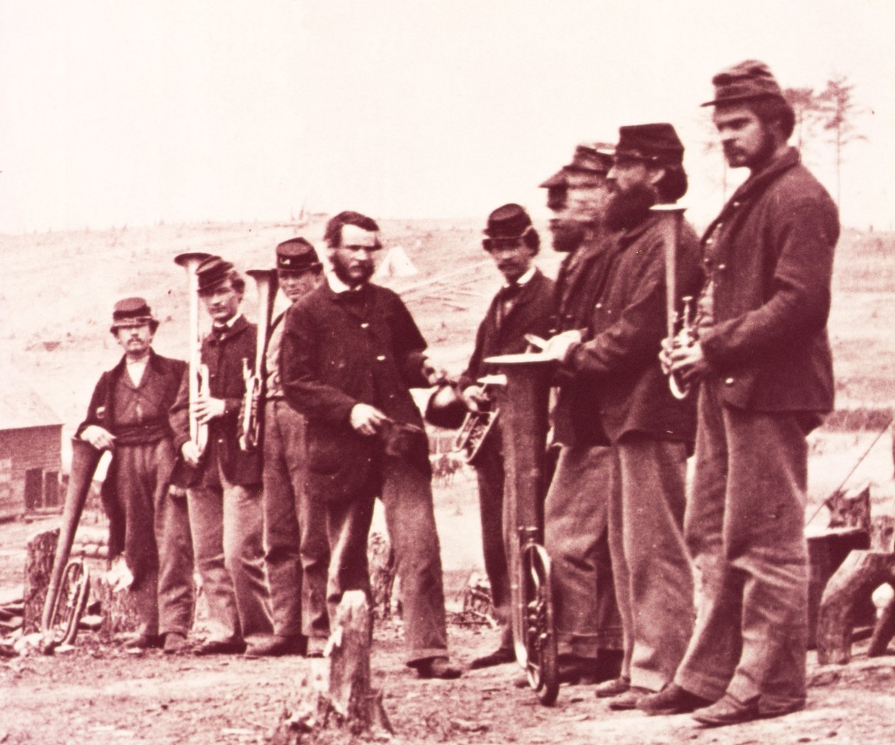 Fãs do exército federal (foto a p/b) de Mathew Brady