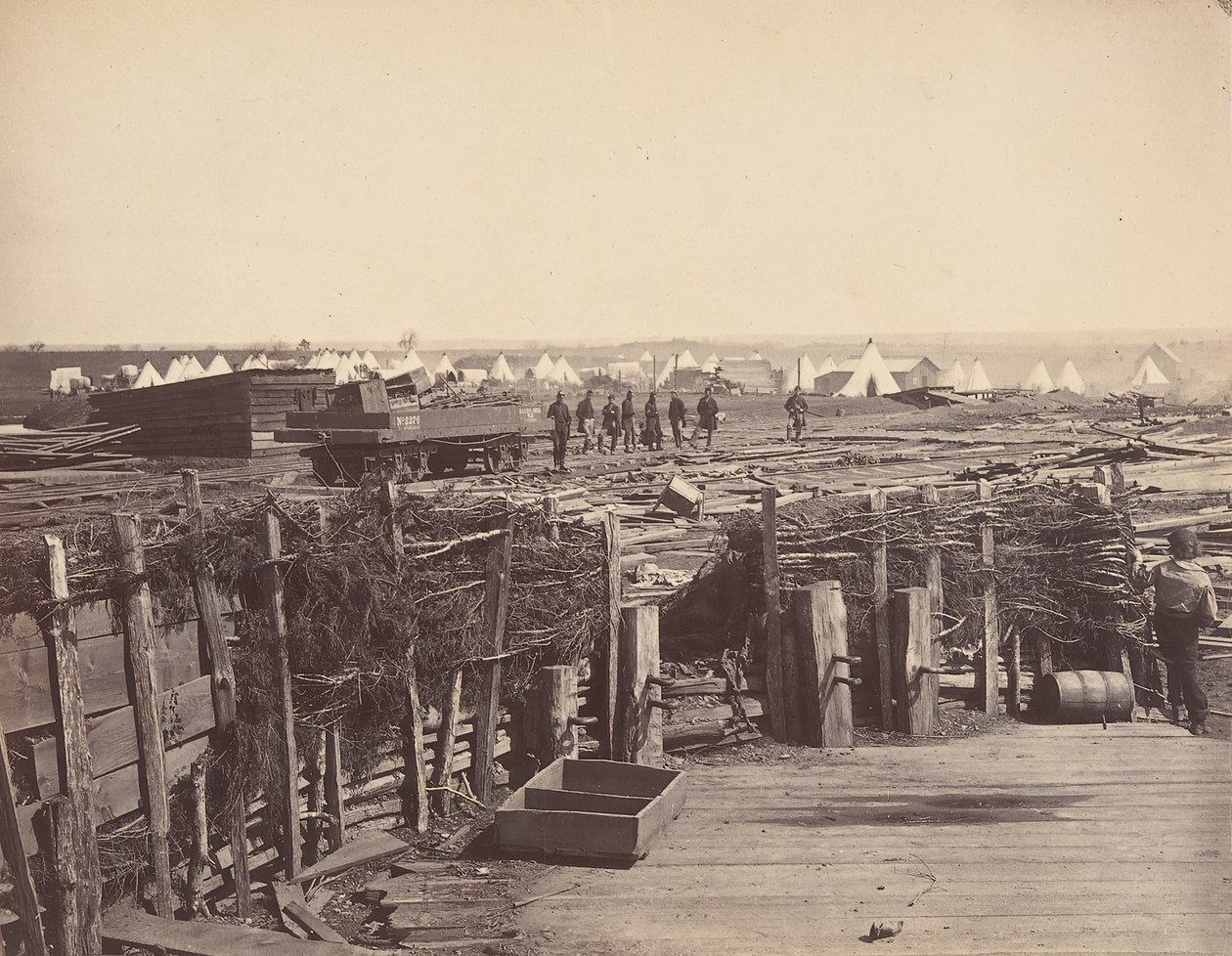 Fortificações, Manassas, Ocupada pela 13ª Missa, 1862. de Mathew Brady