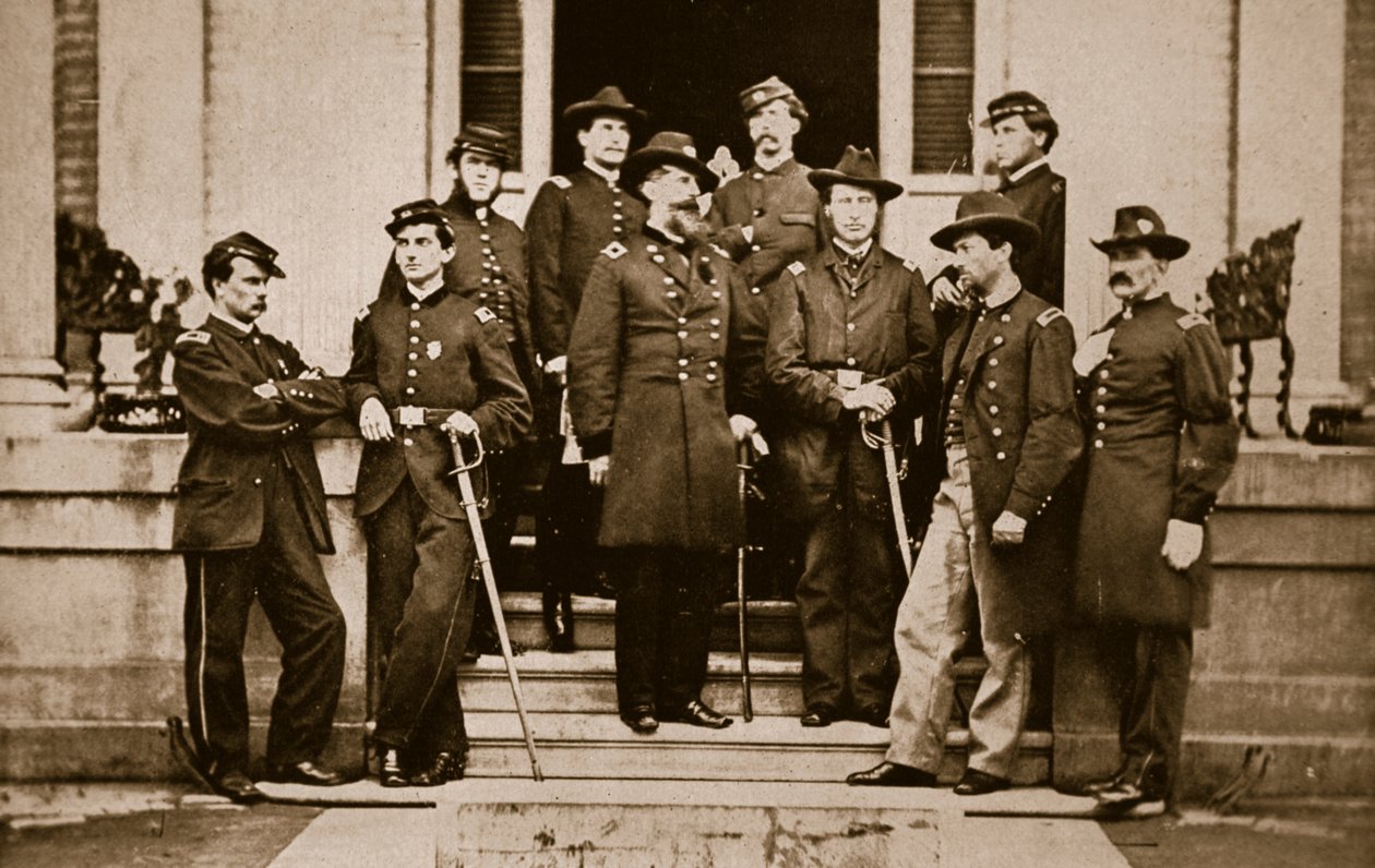 General OB Wilcox e Staff, 1861-65 de Mathew B. Brady
