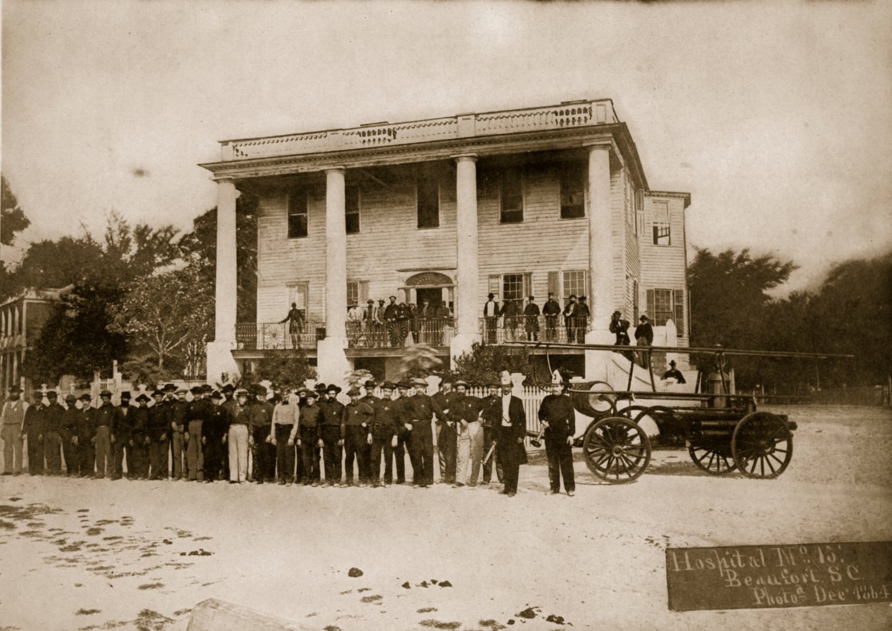Hospital no.15, Beaufort, Carolina do Sul, 1864 de Mathew B. Brady
