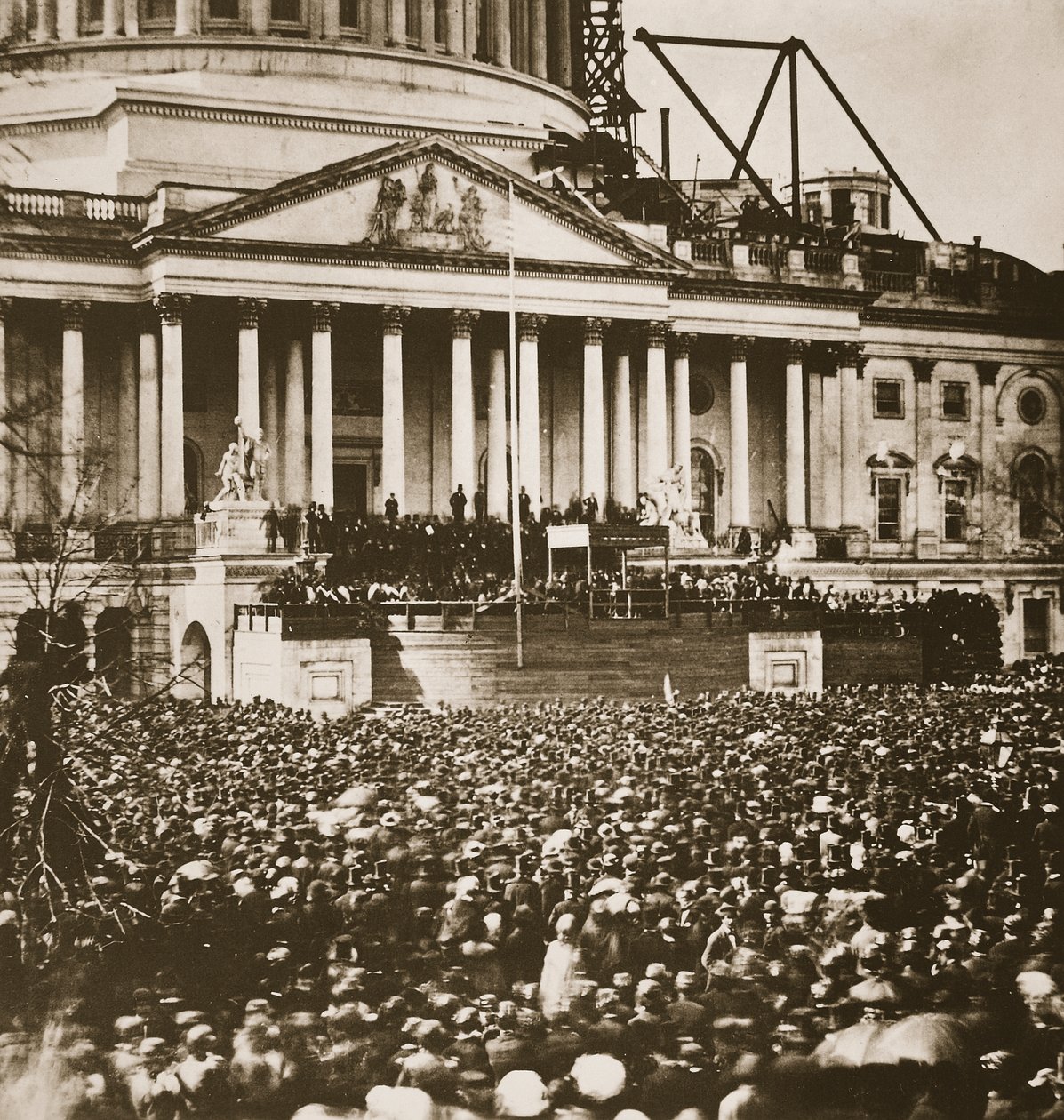 Inauguração do Presidente Lincoln, 4 de março de 1861 (fotogravura) de Mathew B. Brady