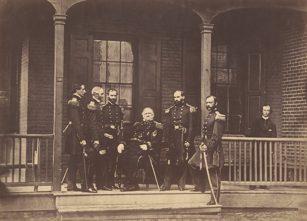 Tenente-General Scott, General-em-Chefe do Exército dos EUA e Estado-Maior, 6 de setembro de 1861. de Mathew Brady