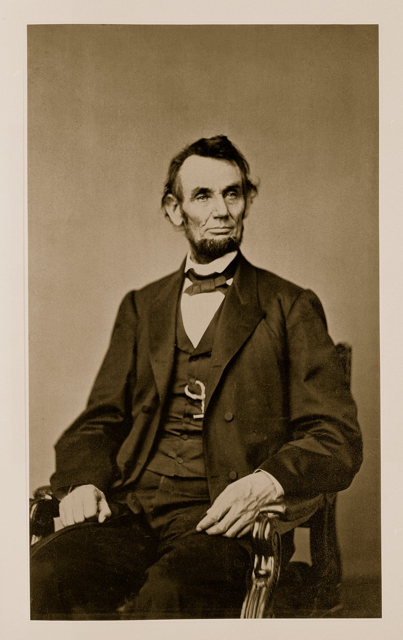 Retrato de Abraham Lincoln (1809-65) (foto do bw) de Mathew B. Brady