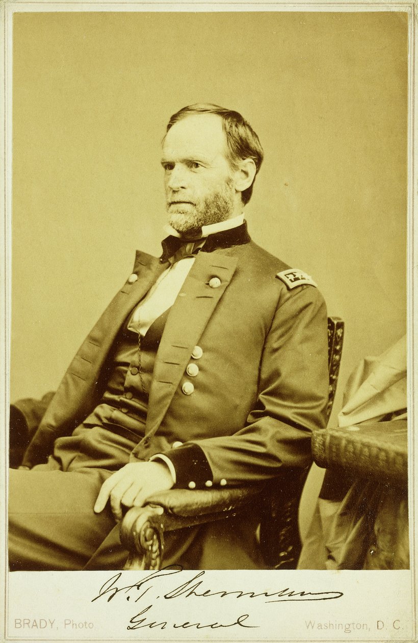 Fotografia de retrato de William Tecumseh Sherman de Mathew B. Brady