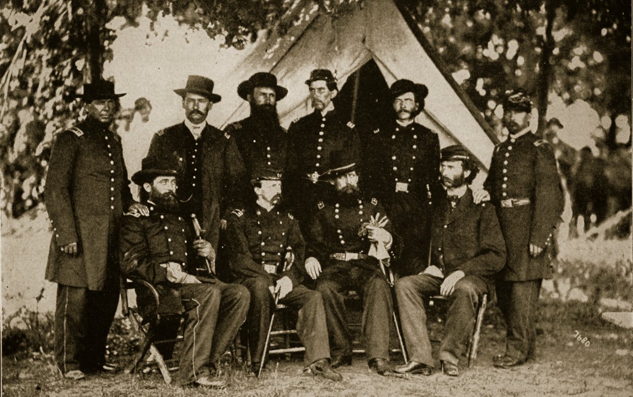 General Jefferson C. Davis e Staff de Mathew and studio Brady